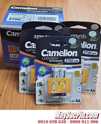 COMBO 01HỘP 12vỉ=24viên Pin sạc AA 1.2v Camelion NH-AA2700LBP2 LockBox chính hãng _Giá chỉ 876.000đ